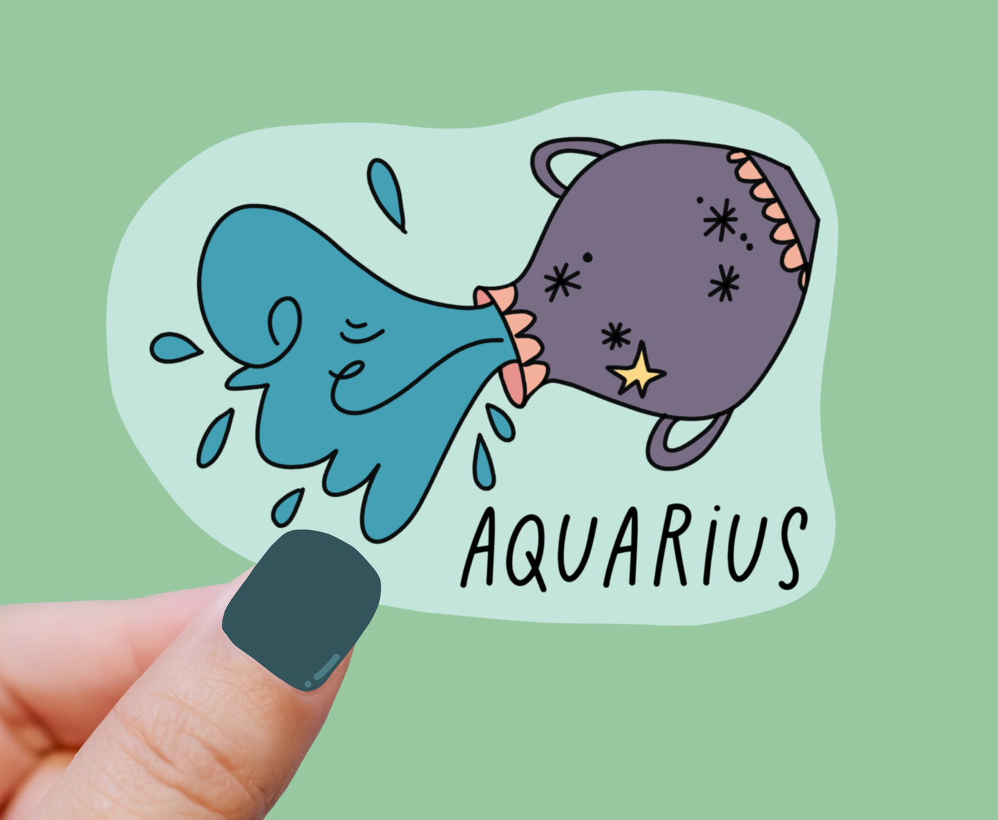 Aquarius Zodiac Astrology Sign Vinyl Sticker